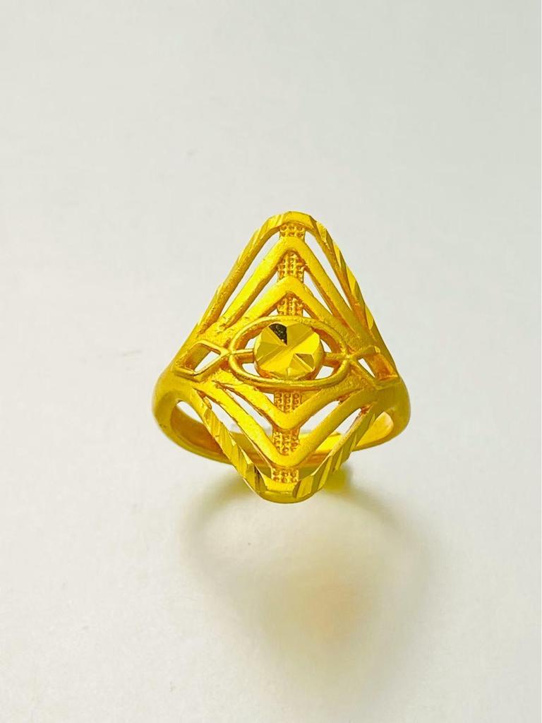 24K Gold Plated Adjustable Brass Ring - Personalized High-End Design