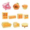 Cute Landscape Sofa Table Cabinet Miniatures Figurines Set 10Pieces Resins Ornaments for DIY Dollhouses and Home Decors