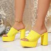 36-43 Sommer Mode Damen Slip-on Plateau Übergröße Schuhe für Damen Peep Toe High Heel Sandalen Lässige Strand Pantoffeln 2026