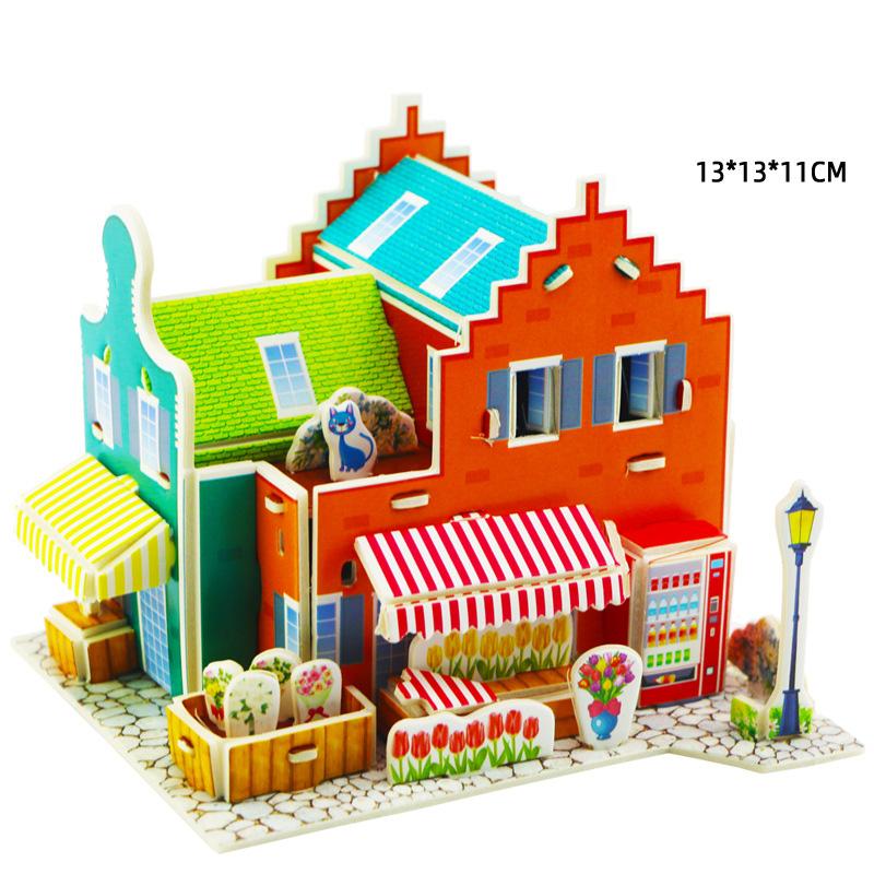 Villa House Castle Building Model 3D Cardboard Puzzle Jigsaw Toys Children's Interest Educational Toys Kids Gift