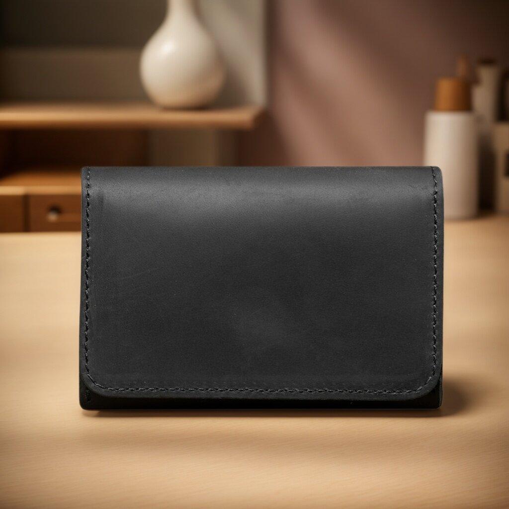 

Винтажная повседневная кожаная сумка для кредитных карт с большой вместимостью и пряжкой, держатель для карт для мужских и женских банковских карт чёрный
