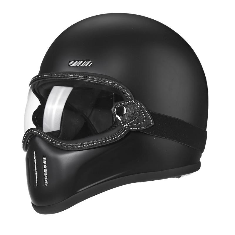 Retro Glass Fiber Motorcycle Helmet for Men & Women - Fits Cruisers & Scooters