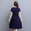 Office Lady Fashion Women Solid Midi Dress Summer New Tunics Slim Elegant Temperament Koreon Female Short Sleeve Casual Sundress