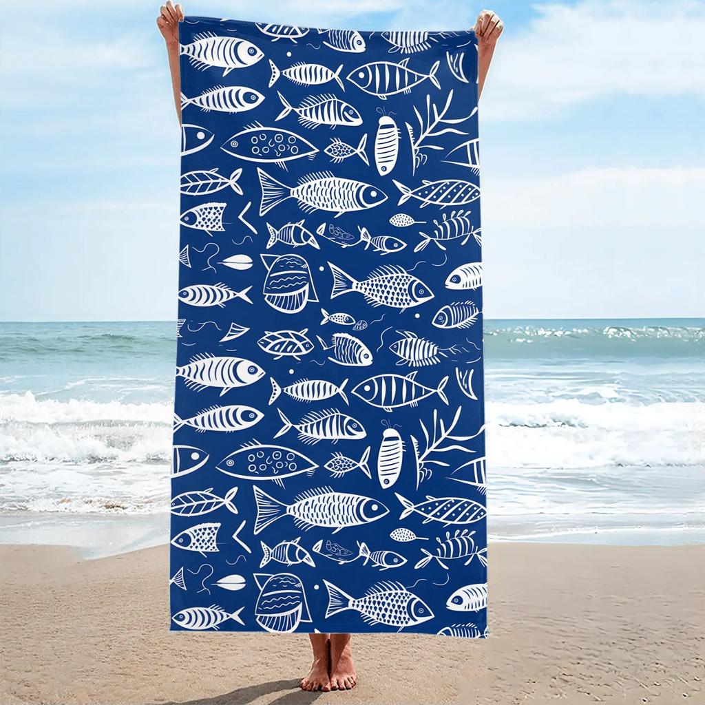 1 Stück Schule des Einfallsreichtums Muster Strandtuch Übergröße Schnelltrocknend Mikrofaserhandtücher Poolzubehör Kreuzfahrt-Essentials Urlaubsgeschenke