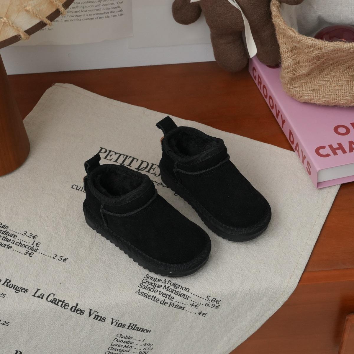 XSHX ретро детские зимние сапоги  Австралийский жемчуг  для девочек, педаль из коровьей замши 249072 21