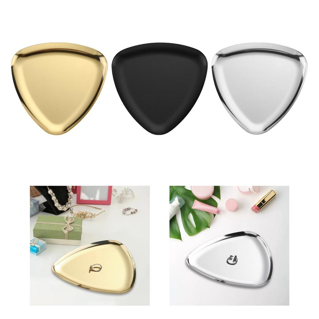 Jewelry Dish Tray Cosmetics Tray Earrings Organizer Stylish Triangle Trinket Dish Vanity Tray for Counter Party Table Wedding