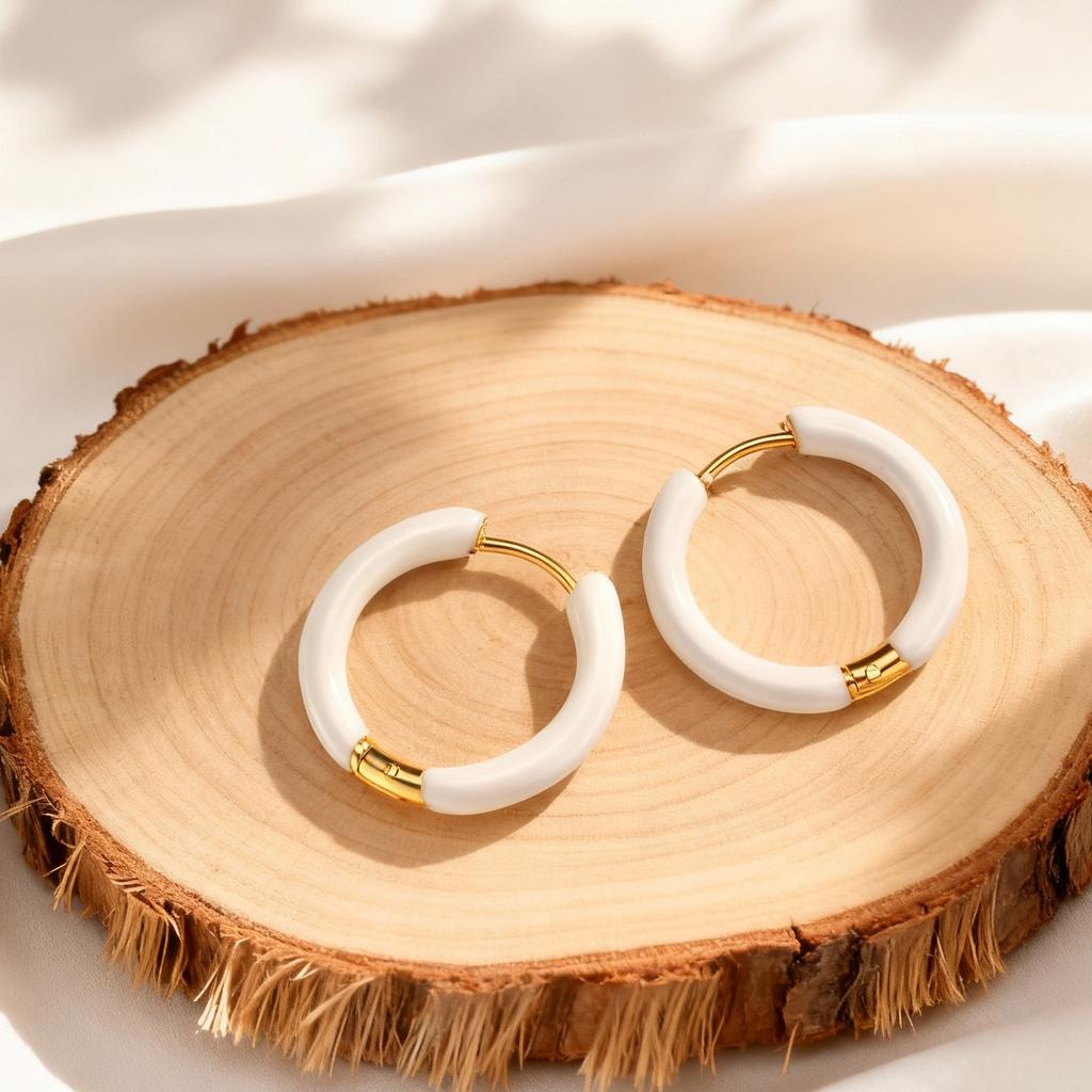 Multi-colored Stainless Steel Hoop Earrings,Elegant Geometric Earrings for Women,Female Jewelry Party Gifts