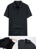 Men's Plus Size Summer Short Sleeve Zipper Polo - Casual, Breathable, High Elastic Pique Mesh Top