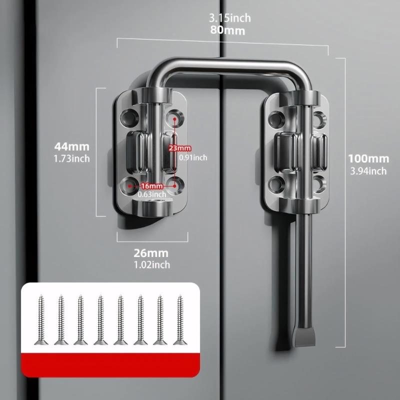Stainless Steel Sliding Door Bolts Secure Locking Mechanism Modern Easy Installation For Home Office Use