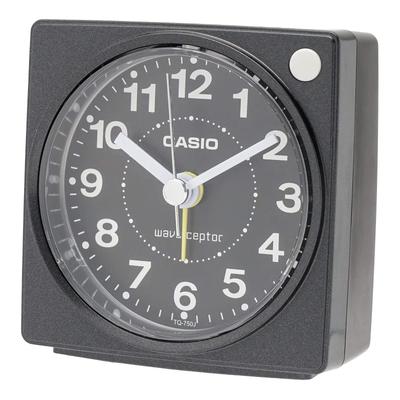 Sveglia da Tavolo con Luce TQ-750J-1JF Orologio, Radiocontrollato, Nero, Analogico, Orologio, Compatto,