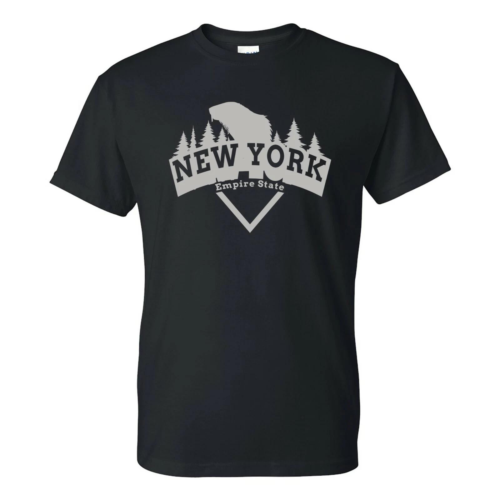 New York Beaver Arch - Hometown State Pride T Shirt - Black XL