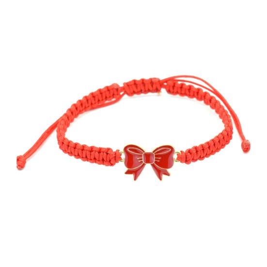 Bow Braided String Bracelet Adjustable String Rope Bracelet Handmade Friendship Gift Butterfly Cheerleader Wristlet for Friends Cheer Dance Team