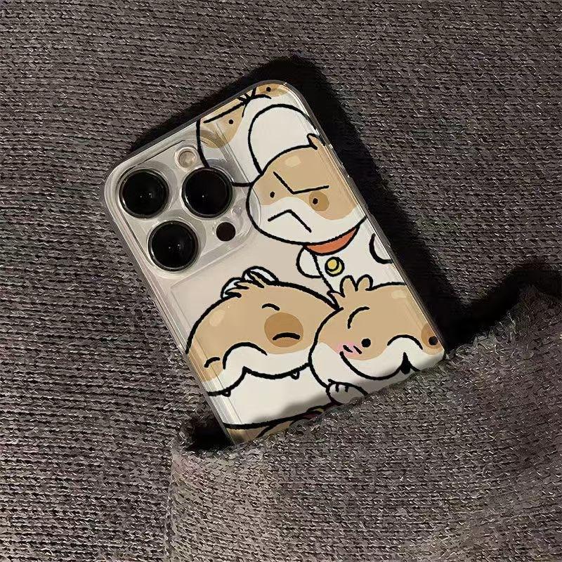 Cartoon puppy snake mobile phone case is suitable for Apple 16 space transparent iphone14 protective case Apple 15/12pro