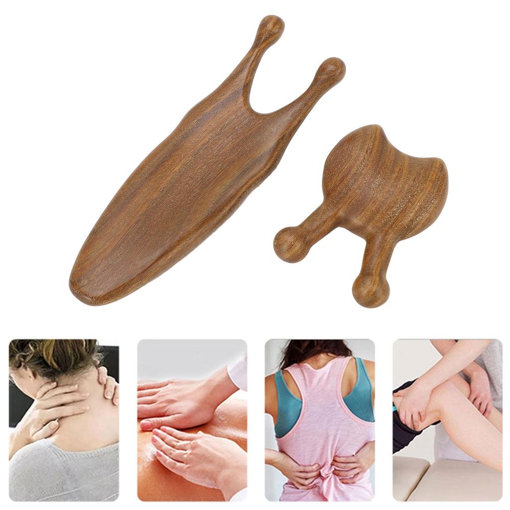 2pcs Nose Maasage Tool Reduce Stress Smoothing Surfaces Sandalwood Nose Guasha Tool for Head Neck Hand