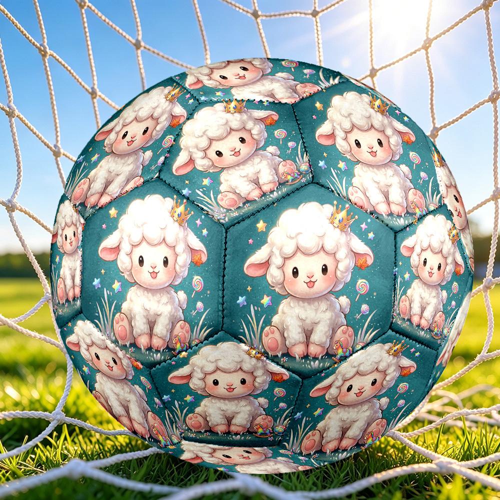 1pc Royal Lamb Fantasy Themed Soccer Ball, Size 5, Lightweight PVC Material, Outdoor Training Soccer Ball Gift. q62226