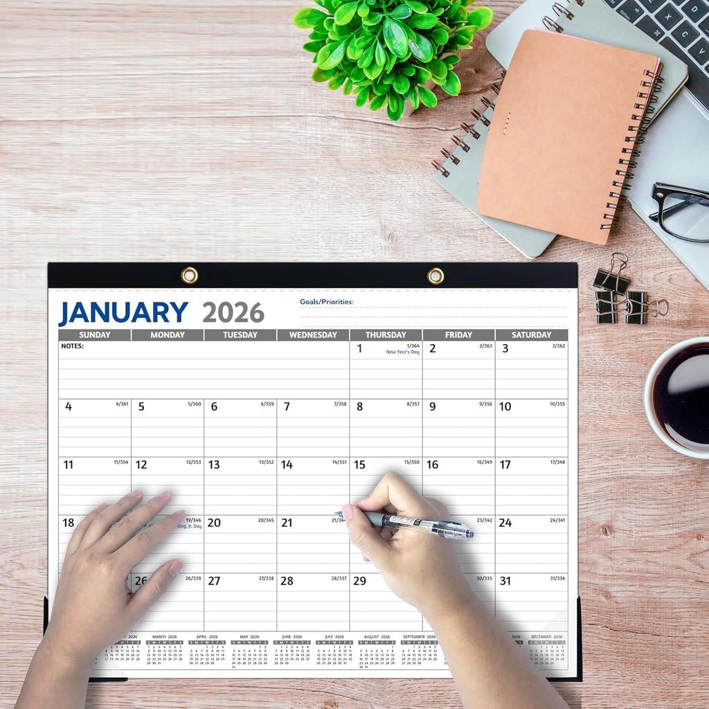 2026 Desk Calendar – Jan 2026 – Dec 2026, Large Desk Calendar 2026, 14.6’’ x 11.5’’, 2026 Desk/Wall Calendar with To-do Lists, Desk Pad,