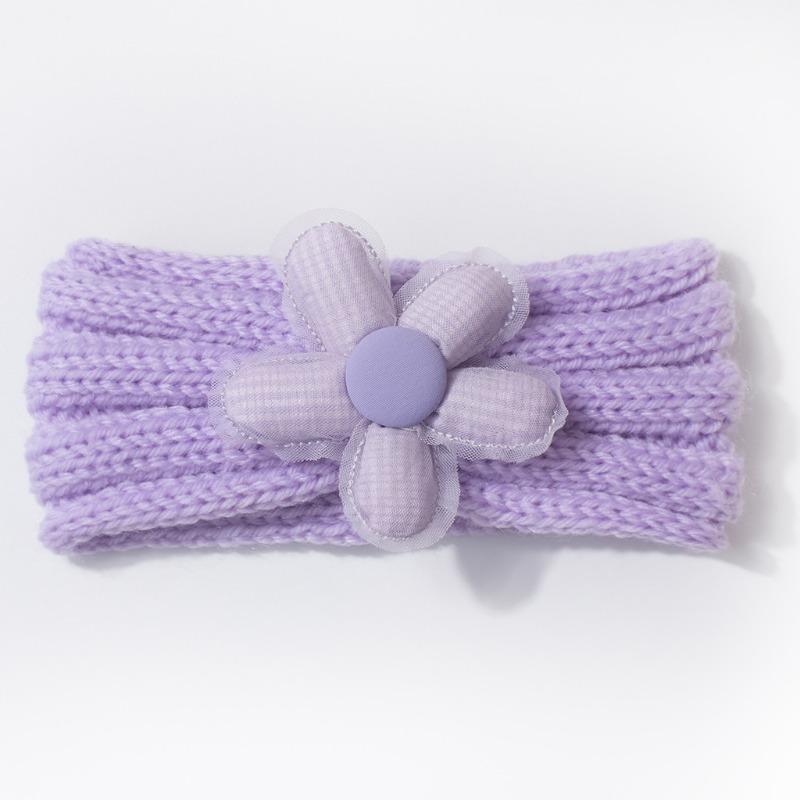 New baby knitted headband cute solid color baby fontanelle wool headscarf children's jewelry autumn and winter