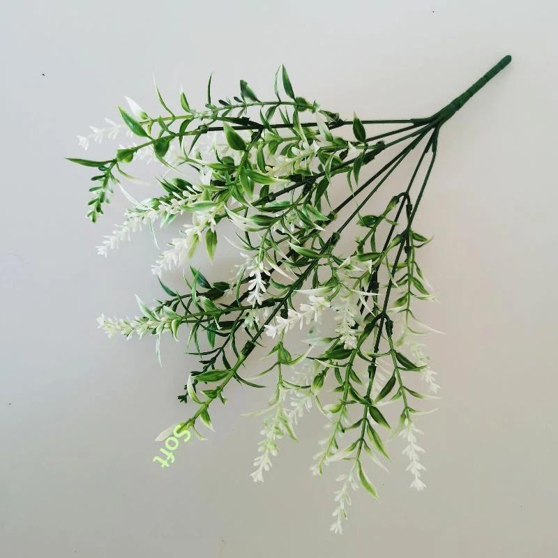Lifelike Artificial Lavender Fake Flower Safe BPA-free Plastic Faux Plant 34cm 1Pcs for Wedding Home Coffee Table Decor
