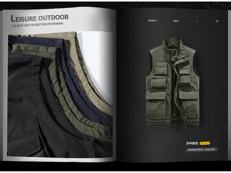 Men's Multi-pocket Outdoor Sports Vest for Fishing, Photography, and Casual Wear