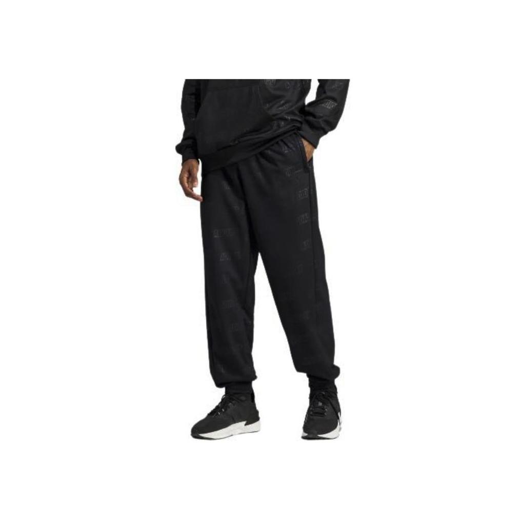 Adidas Solid Color Casual Knitted Sports Pants Men Bottoms Black HY1280