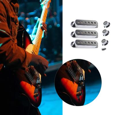Single-Coil-Tonabnehmerabdeckung Gitarrenknöpfe E-Gitarren-Tonabnehmerabdeckung mit Lautstärke- und Klangregler Einfach zu installieren