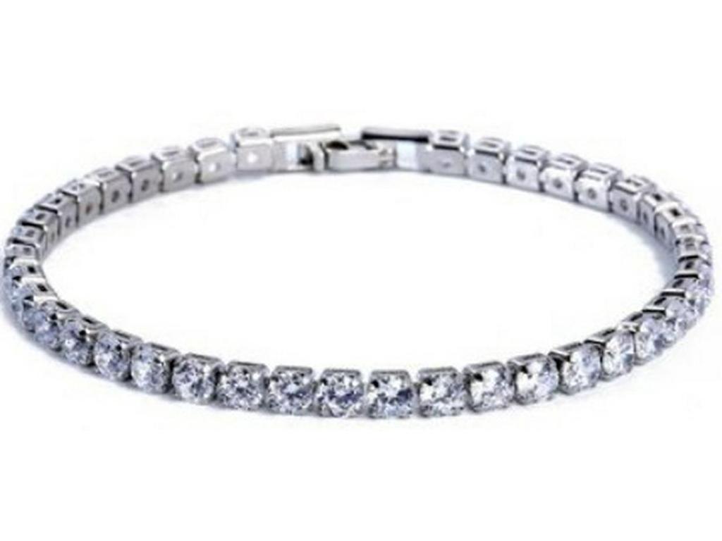 Women's Gold-Plated Zircon Tennis Bracelet - Full Diamond Design, Model S5650