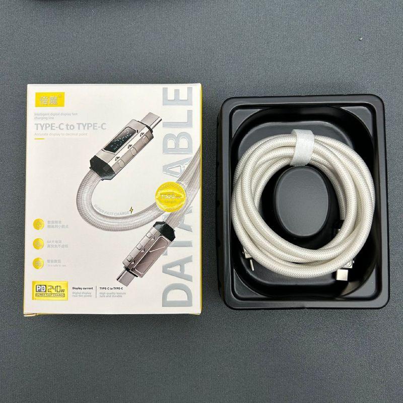 

Mobile Phone Charging Cable Data Cable 240W Ice Crystal Intelligent Digital Display Fast Charge Line USB Type-C Cable Magnetic Four-in-One 240W Zhixian Ice Crystal Line TYPE-C-TYPE-C(1.5 m)