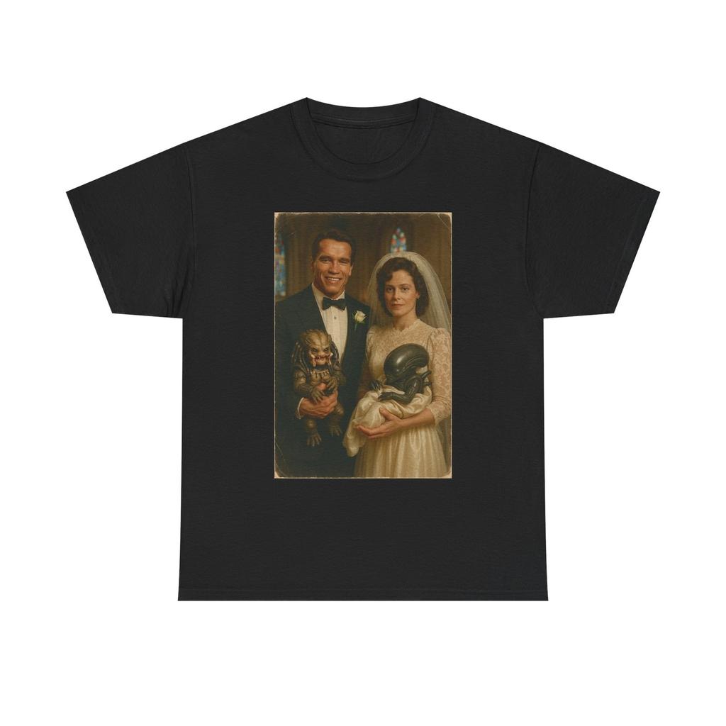 Alien Vs Predator Funny Graphic T Shirt Vintage Movie Unisex Heavy Cotton Tee