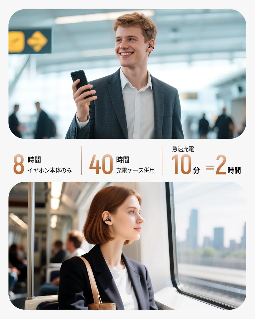 SOUNDPEATS Clip1 Ear Cuff Wireless Earphones, Open Ear, Hi-Res Audio/LDAC/Dolby Audio Compatible/Up To 40 Hours Playback, Fast Charging, Bluetooth 5.4
