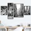 New York Picture Black and White Wall Art for Living Room Decorative Painting Canvas Poster Street Sign Building  Wall Decor