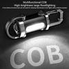 Led Keychain Flashlight Multifunctional Cob Work Light Keyring Practical Inspection Light Key Chain For Outdoor Activities