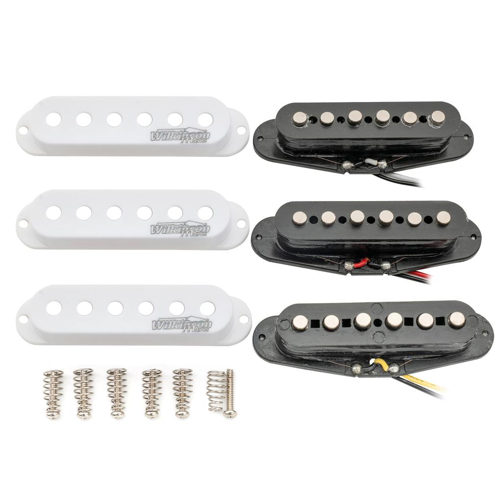 Wilkinson Vintage Staggered Ceramic Guitar Pickups of for Stratocaster Electric White 60's (Pack 3) Guitars,