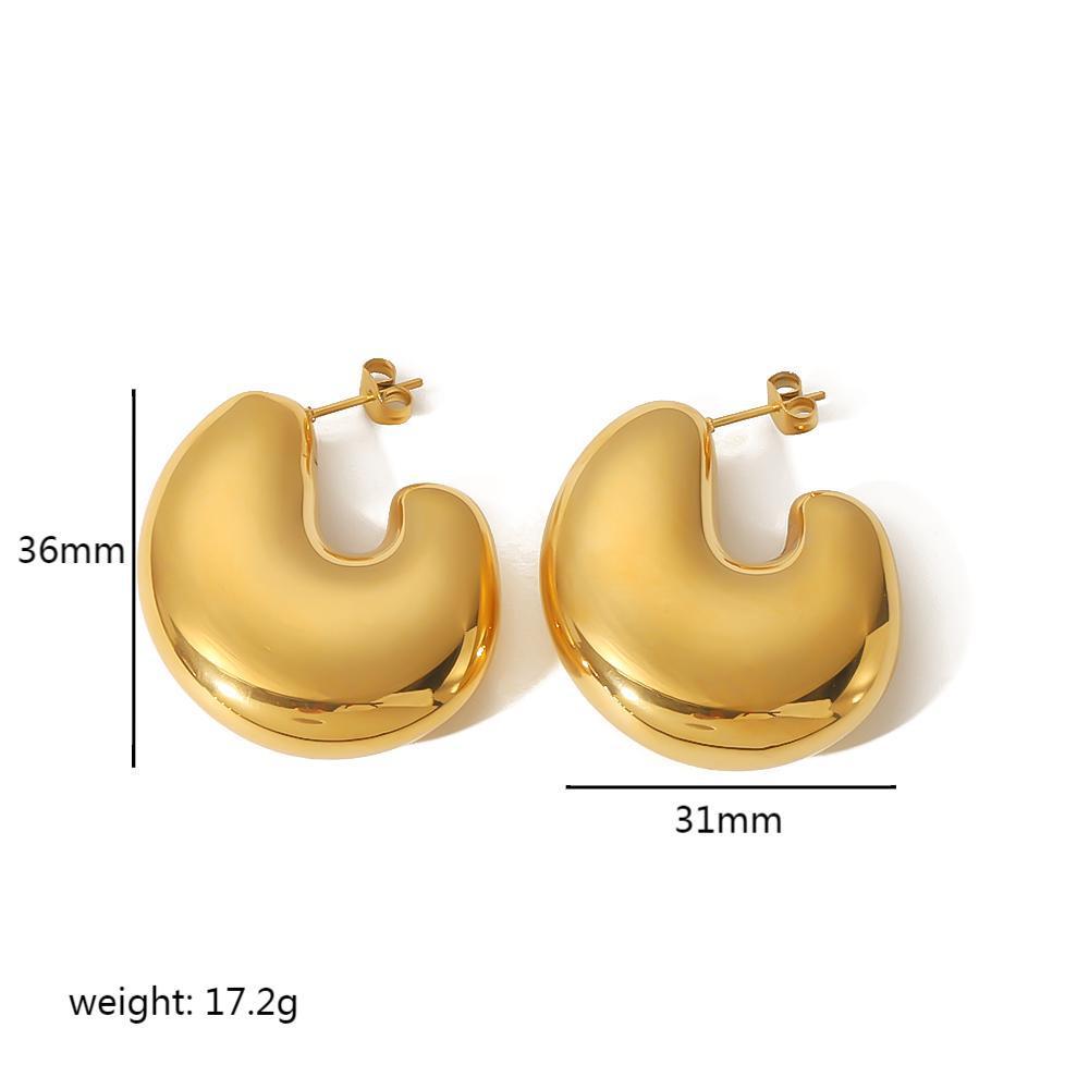 Geometric Gold Stainless Steel Earrings For Women Fashion Jewelry Gift For Ladies