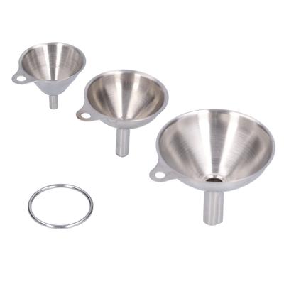 3PCS Embudo de Acero Inoxidable Mini Embudo Aceite Vinagre Vino Especia Salsa Fuga Hogar Fuga de Aceite