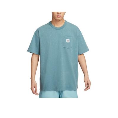 Stylish and Simple Solid Color Short Sleeve T-Shirt for Men Blue