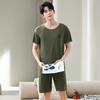 Summer Men's Pajamas Tops and Shorts MODAL COTTON Cool Sleepwear Loungewear Students Two-Piece Letter Youth Nightwear Homewear