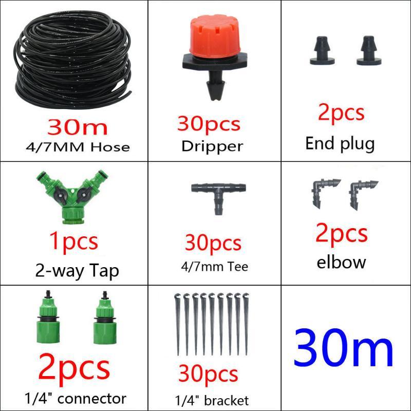 Outdoor Cooling Mist Irrigation System 5-50M with Brass Atomizer Nozzles for Trampoline Patio Summer Heat Relief