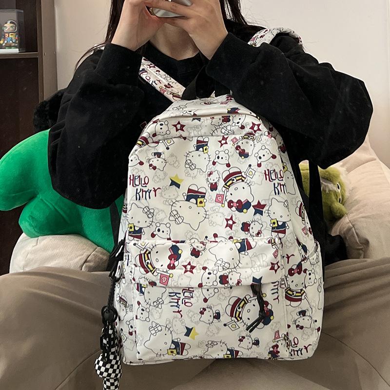 New Printed Graffiti Cute Backpack Large Capacity Casual Student Schoolbag Versatile Trendy Backpack