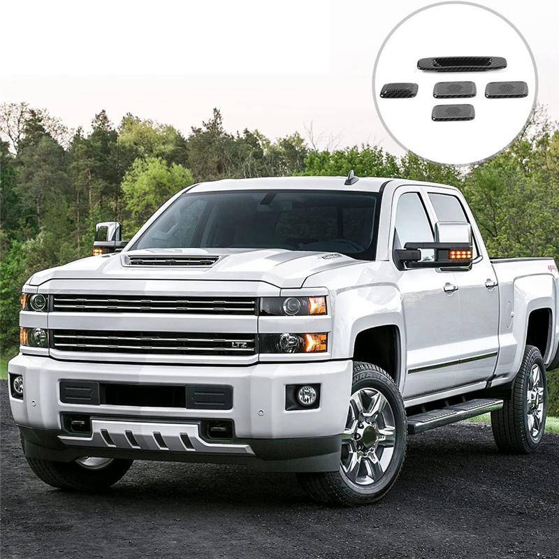 For Chevrolet Silverado GMC Sierra 2014-2018 Roof Speaker Handle Trim Cover Kit Interior Accessories ,ABS Carbon Fiber