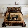 Deer Hunting Bedding Set Queen American Flag Duvet Cover Queen Size For Boys Teens, Room Decor Full Size With 2 Pillowcases
