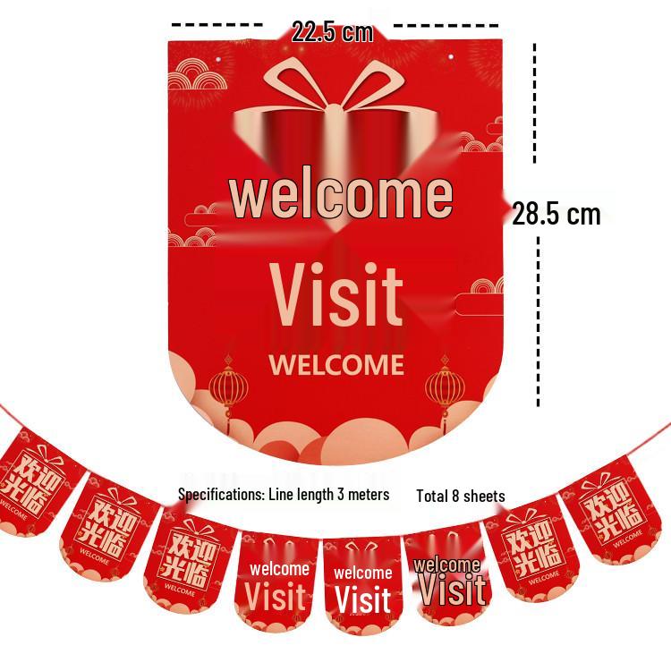 Anniversary Celebration Hanging Flags: Creative Decorative String for Shop Events