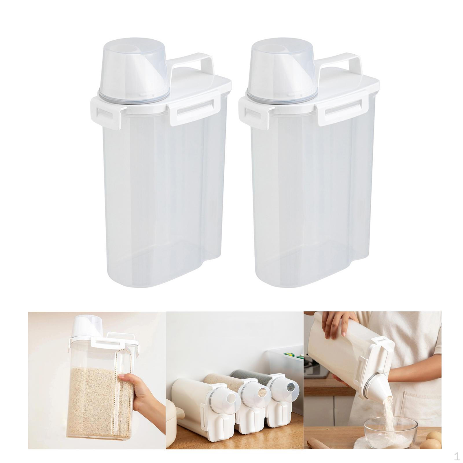 

2 шт. Контейнеры, контейнер для хранения хлопьев, кухонные контейнеры для риса 2.5L