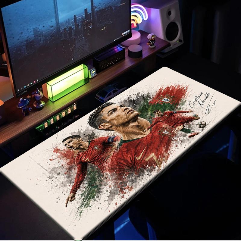 Tappetino per mouse Cristiano Ronaldo Portogallo Tappetino per mouse, Tappetino per mouse da gioco, Tappetino per tastiera, Decorazione per computer portatile Regalo per fan Regalo di compleanno