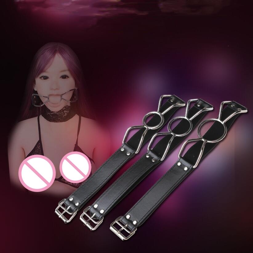 VaHppy SM Bondage Oral Shackles Gag Stainless Steels Butterfly +PU Couple Games Sex Toys Forced Open Mouth Adult Flirting