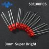 50/100 STÜCKE F3 Super Helle LED Diode 3MM Rote Leuchtdioden DIY Kit
