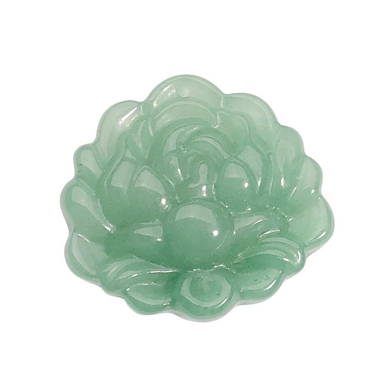 Natural Xinjiang Green Lotus Jade Pendant Necklace for Women - Good Luck Charm