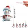 2pcs Christmas Decoration Pendant 2D Acrylic Cartoon Christmas Snowman Home Garden Christmas Tree Pendant Party Decoration