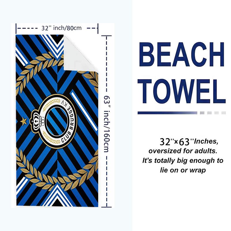 Club Brugge Print Beach Towel, Large Soft Quick Dry Towel for Beach Camping Swimming