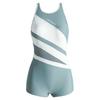 Swimsuit Women's One-piece Conservative Boxer Hot Large Size Belly Cover Slimming Swimming Pool Sports Racing Swimwear
