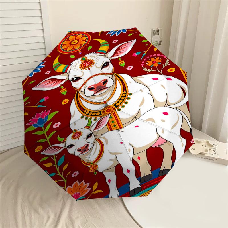 

1PC Kamadhenu Calf Umbrella-8-Rib Reinforced, Automatic Open, Lightweight & Durable, Fashion Accessory for Outdoor-D323